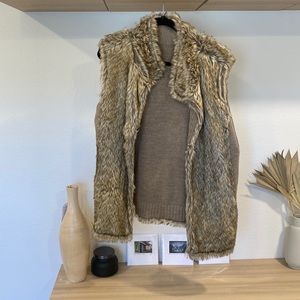 Reversible faux fur vest